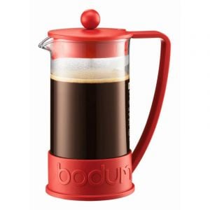 BODUM BRAZIL FRENCH PRESS COFFEE MAKER, 8 CUP, 1.0 L, 34 OZ - RED